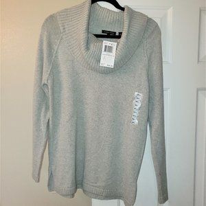 NWT Jean Pierre Gray Cowl Neck Knit Sweater, Small